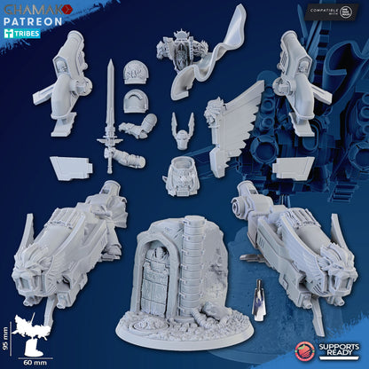 Hooded Knights Nathaniel, proxy miniature, 28mm heroic scale unpainted resin, view 2