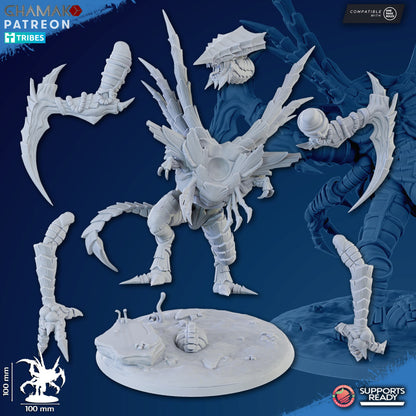 Bio Swarm Stalking Envoy, proxy miniature, monster, 28mm heroic scale unpainted resin, view 2