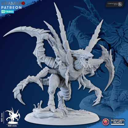 Bio Swarm Stalking Envoy, proxy miniature, monster, 28mm heroic scale unpainted resin