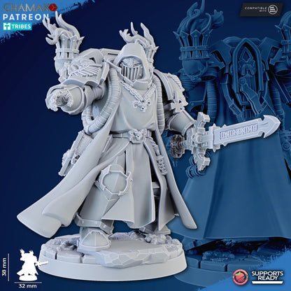 Hooded Knights Ramiel, proxy miniature, 28mm heroic scale unpainted resin