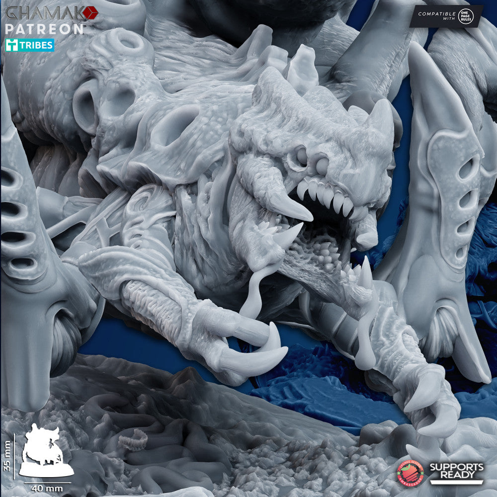 Bio Swarm Firespitters, proxy miniature, monster, 28mm heroic scale unpainted resin, view 3