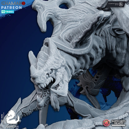 Bio Swarm Tremor, proxy miniature, monster, 28mm heroic scale unpainted resin, view 3