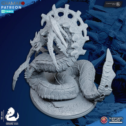 Bio Swarm Tremor, proxy miniature, monster, 28mm heroic scale unpainted resin, view 2