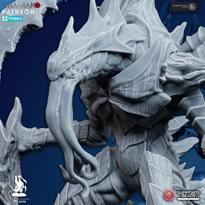 Bio Swarm Silent Reaper, proxy miniature, monster, 28mm heroic scale unpainted resin, view 3