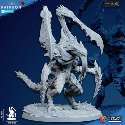 Bio Swarm Silent Reaper, proxy miniature, monster, 28mm heroic scale unpainted resin, view 2