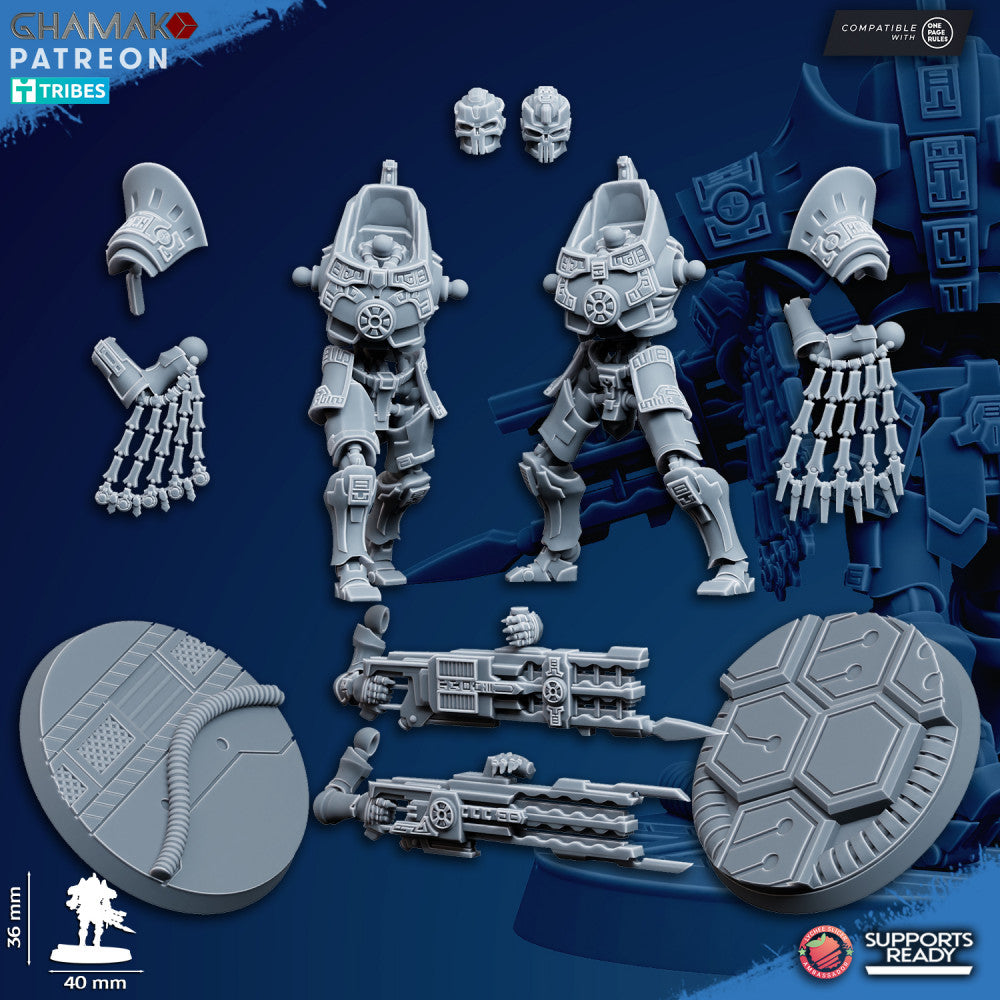 Necro Supreme Guard (2 Units), proxy miniature, squad, 28mm heroic scale unpainted resin, view 3