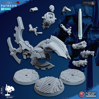 Necro Vault Scythes (3 Units), proxy miniature, squad, 28mm heroic scale unpainted resin, view 2