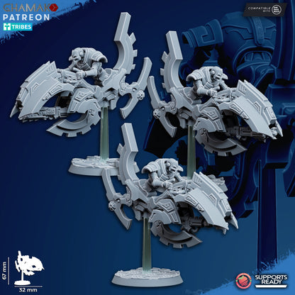 Necro Vault Scythes (3 Units), proxy miniature, squad, 28mm heroic scale unpainted resin