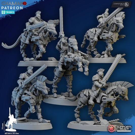Crusader Knights Acolyte Cavalry, proxy miniature, 28mm heroic scale unpainted resin