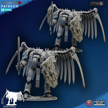 Crimson Knights Angelic Titan, proxy miniature, walker, 28mm heroic scale unpainted resin, view 3