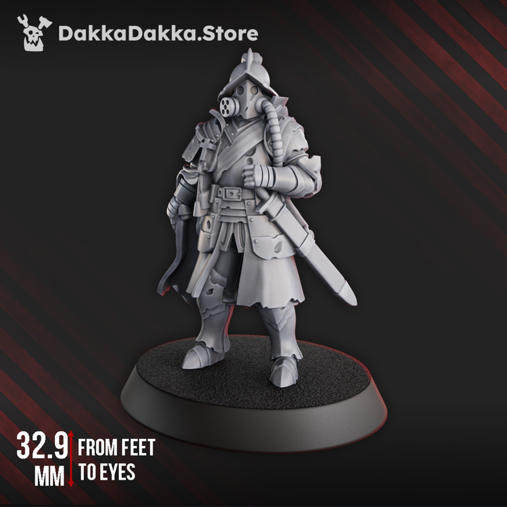 Torquemadas Cortezs Comandante, Trench Warfare proxy miniature, 28mm heroic scale unpainted resin, view 6