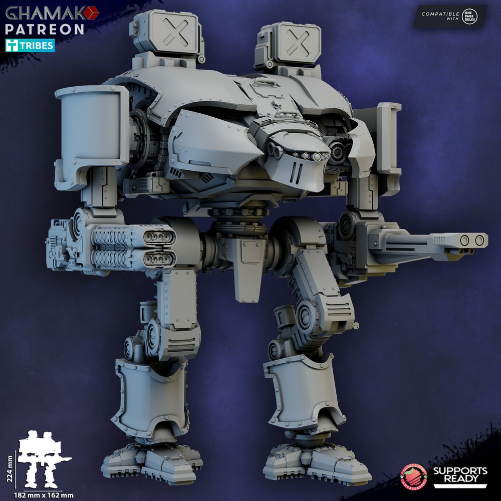 Dark Space Knights Conqueror Titan, proxy miniature, walker, 28mm heroic scale unpainted resin, view 3