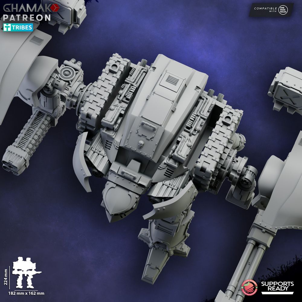 Dark Space Knights Conqueror Titan, proxy miniature, walker, 28mm heroic scale unpainted resin, view 4