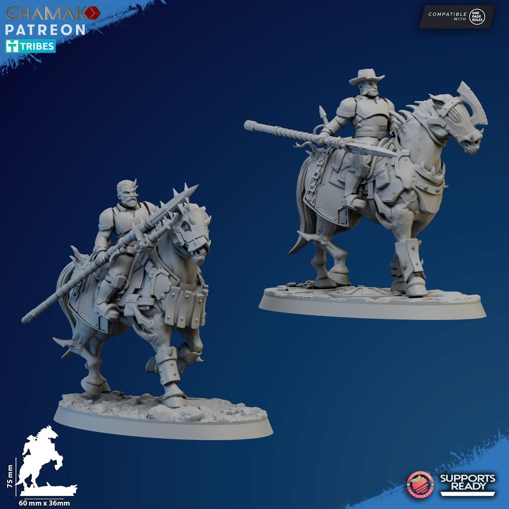 Dark Space Knights Cavalry (5 Units), proxy miniature, squad, 28mm heroic scale unpainted resin, view 5
