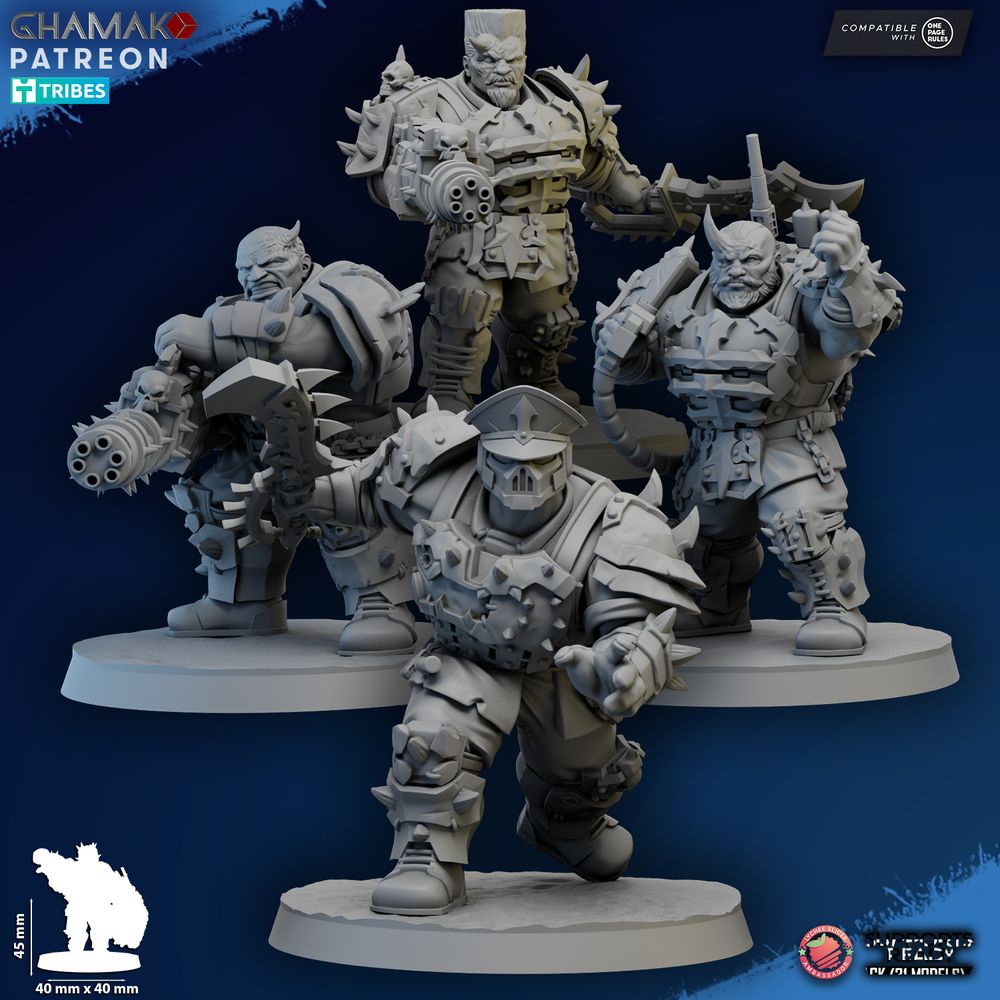 Dark Space Knights Ogroids, proxy miniature, 28mm heroic scale unpainted resin, view 2