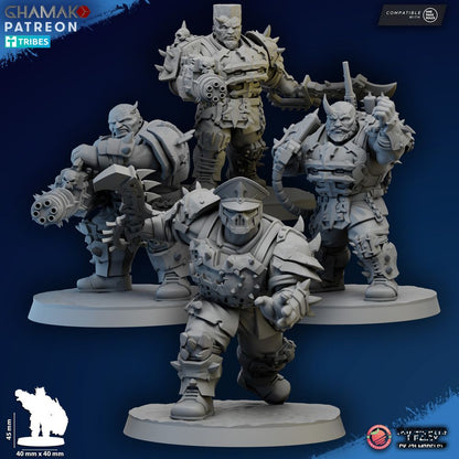 Dark Space Knights Ogroids, proxy miniature, 28mm heroic scale unpainted resin, view 2