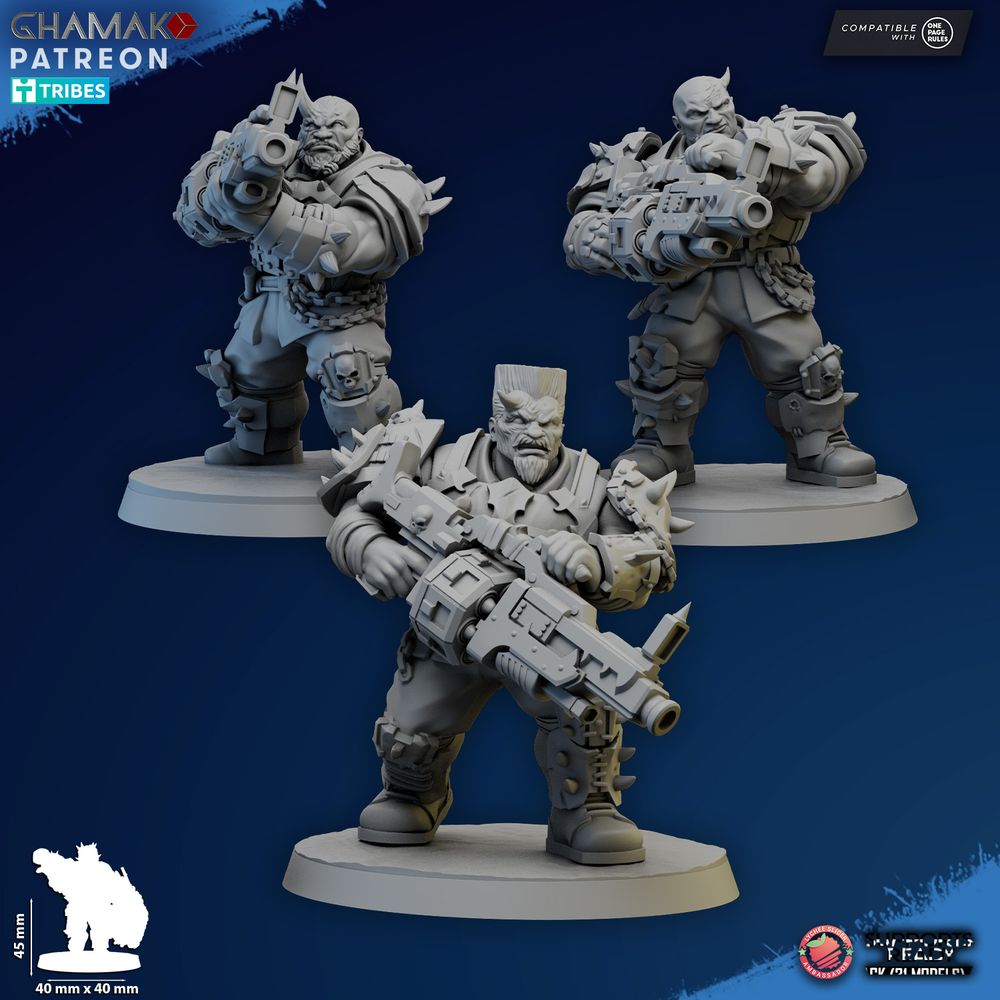 Dark Space Knights Ogroids, proxy miniature, 28mm heroic scale unpainted resin, view 3