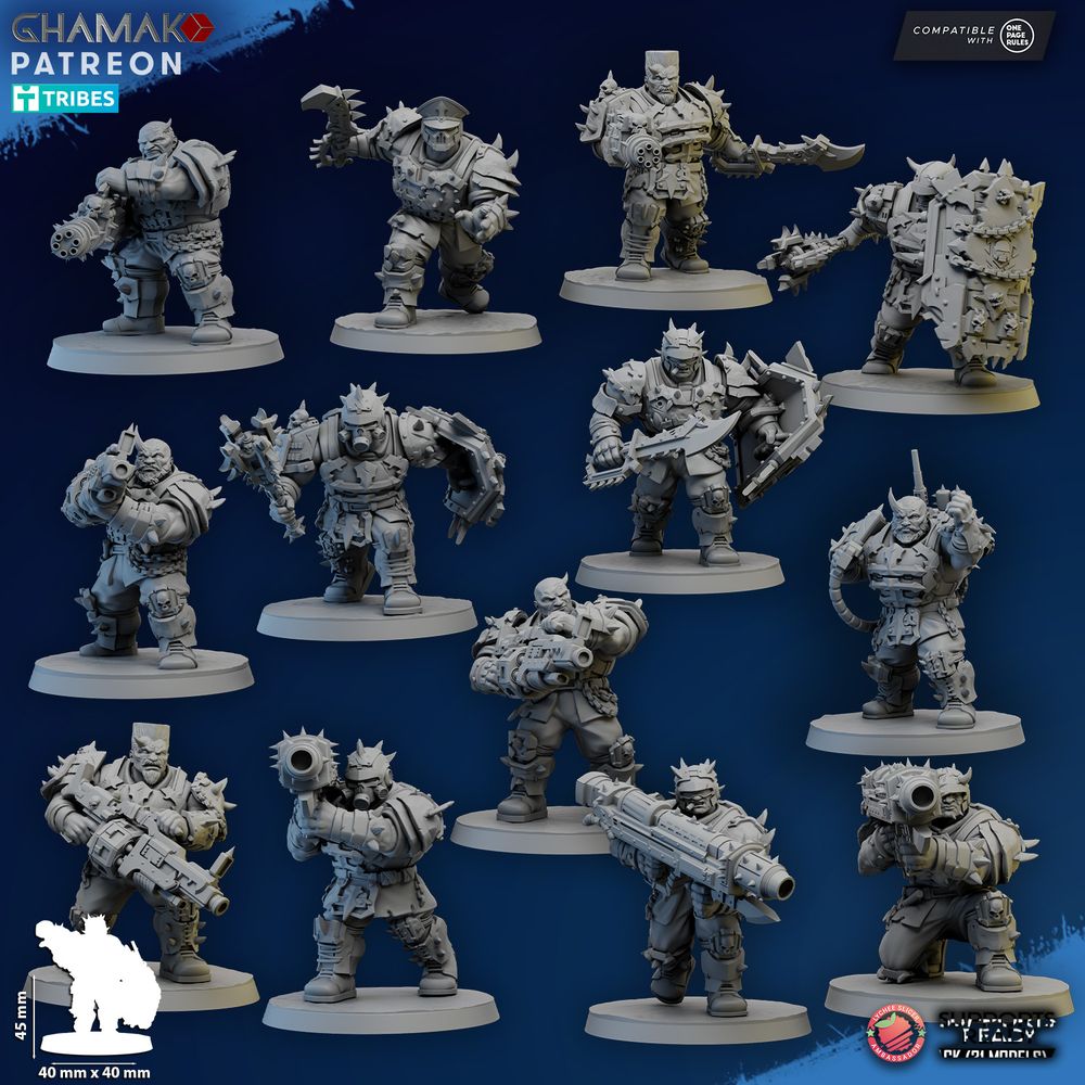 Dark Space Knights Ogroids, proxy miniature, 28mm heroic scale unpainted resin