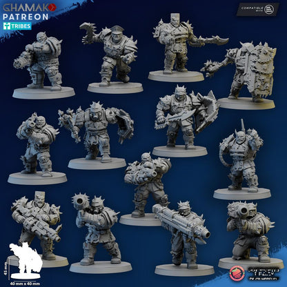 Dark Space Knights Ogroids, proxy miniature, 28mm heroic scale unpainted resin