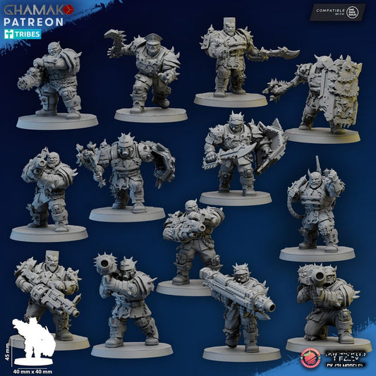 Dark Space Knights Ogroids, proxy miniature, 28mm heroic scale unpainted resin