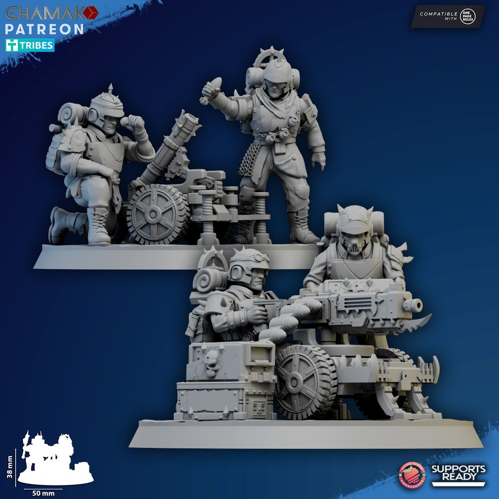 Dark Space Knights Heavy Weapons, proxy miniature, 28mm heroic scale unpainted resin, view 2