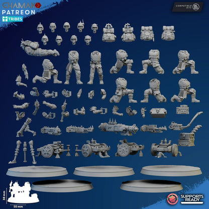 Dark Space Knights Heavy Weapons, proxy miniature, 28mm heroic scale unpainted resin, view 4
