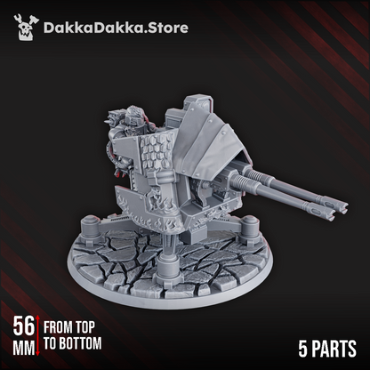 Flame Knights Heavy Support Turret, proxy miniature, artillery, 28mm heroic scale unpainted resin
