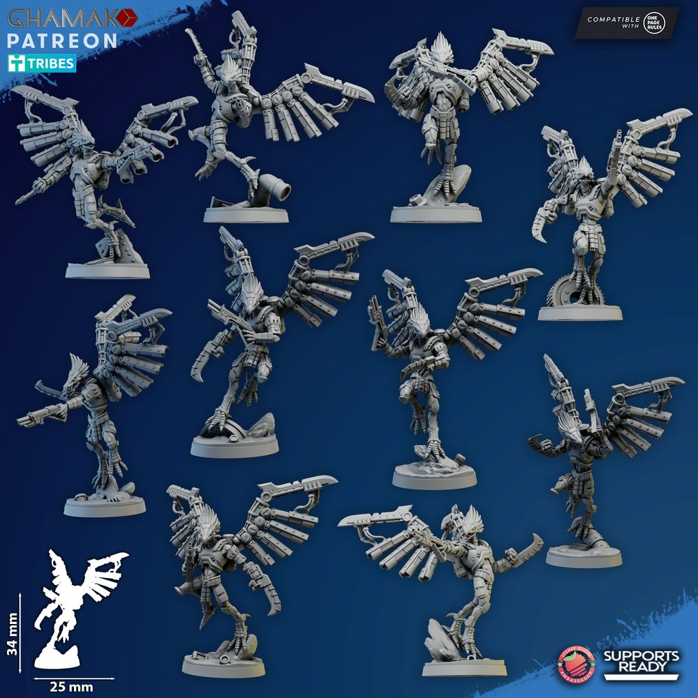 Tuai Talon Marauders, proxy miniature, 28mm heroic scale unpainted resin
