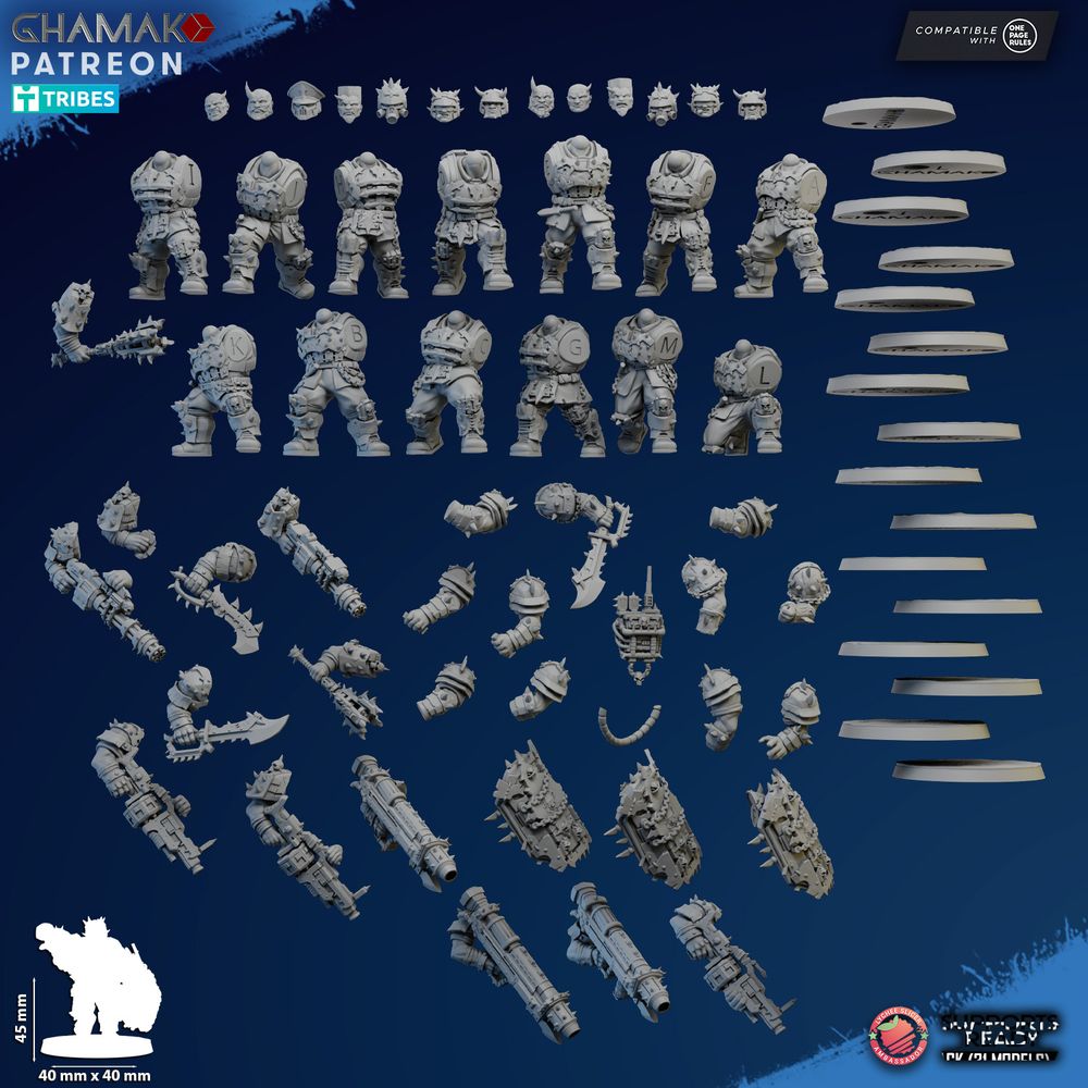 Dark Space Knights Ogroids, proxy miniature, 28mm heroic scale unpainted resin, view 6
