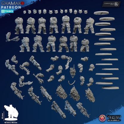 Dark Space Knights Ogroids, proxy miniature, 28mm heroic scale unpainted resin, view 6