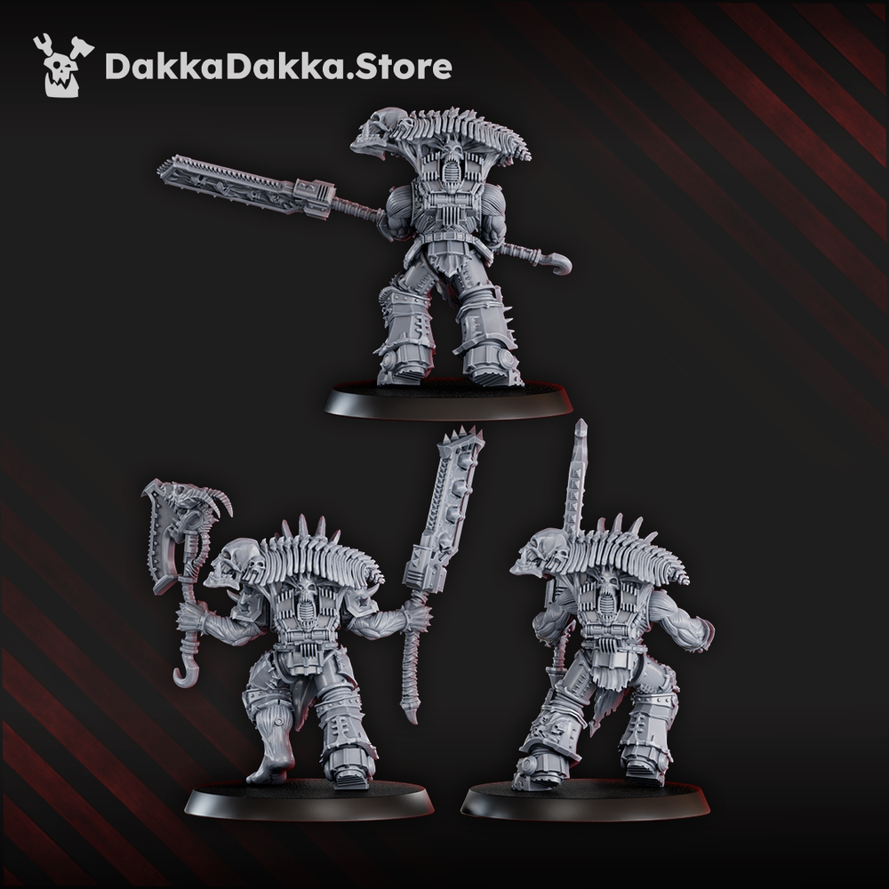 Bloodthirsty Knights Possessed Butchers, proxy miniature, 28mm heroic scale unpainted resin, view 2