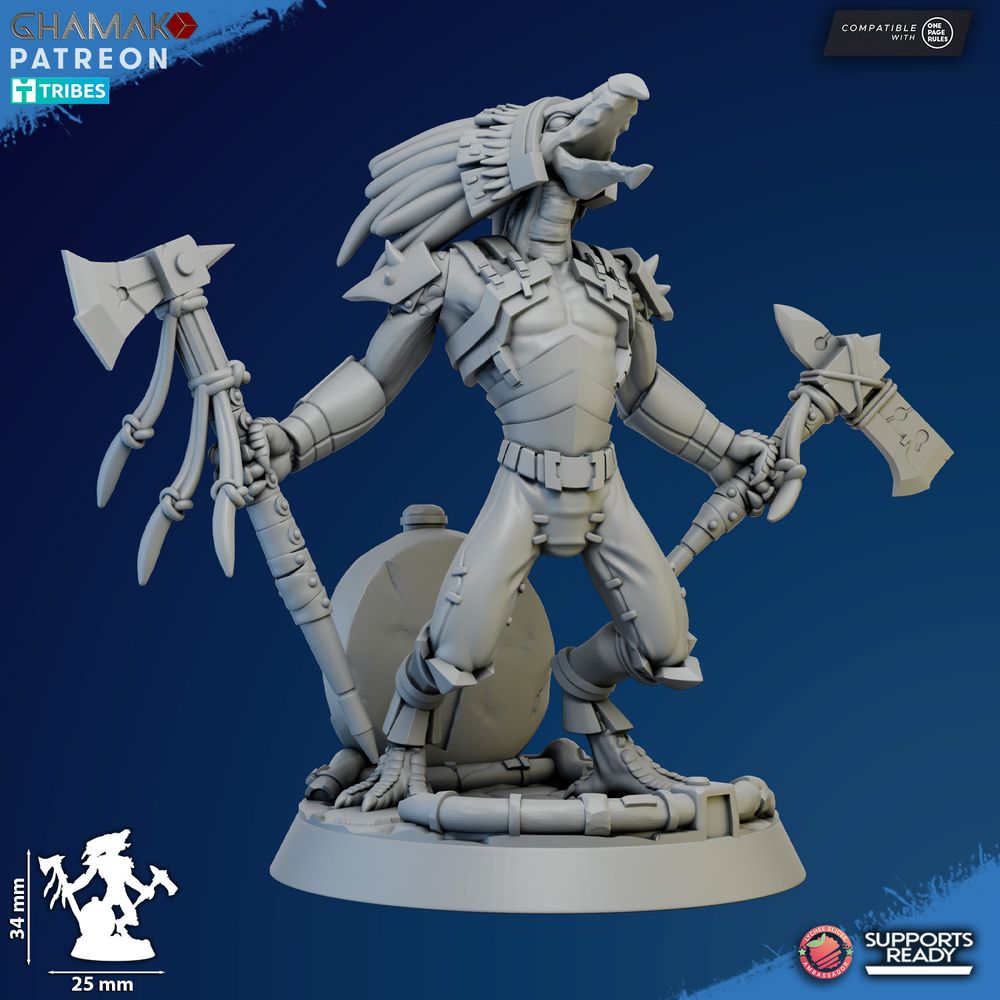 Tuai Prime Scavenger, proxy miniature, 28mm heroic scale unpainted resin