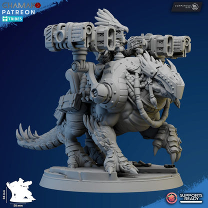 Tuai Ravok Cannons, proxy miniature, artillery, 28mm heroic scale unpainted resin, view 4
