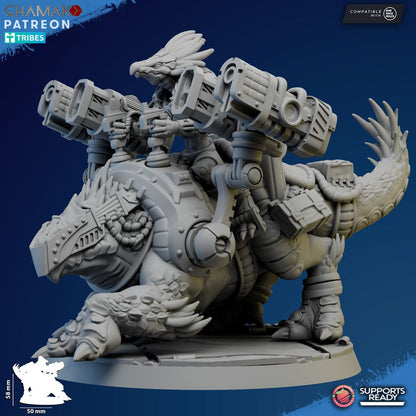 Tuai Ravok Cannons, proxy miniature, artillery, 28mm heroic scale unpainted resin, view 2