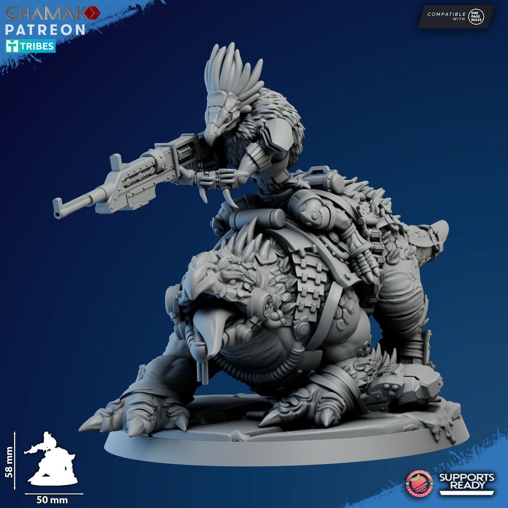 Tuai Ravok Riders, proxy miniature, vehicle, 28mm heroic scale unpainted resin, view 6