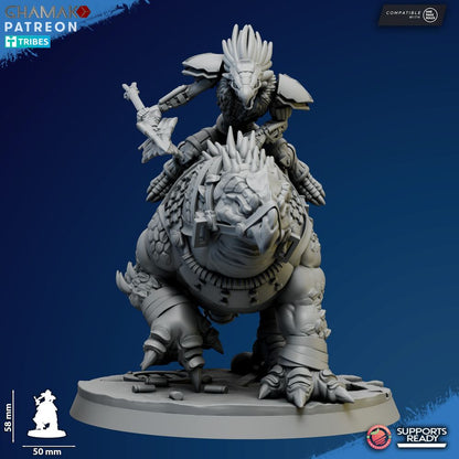 Tuai Ravok Riders, proxy miniature, vehicle, 28mm heroic scale unpainted resin, view 4