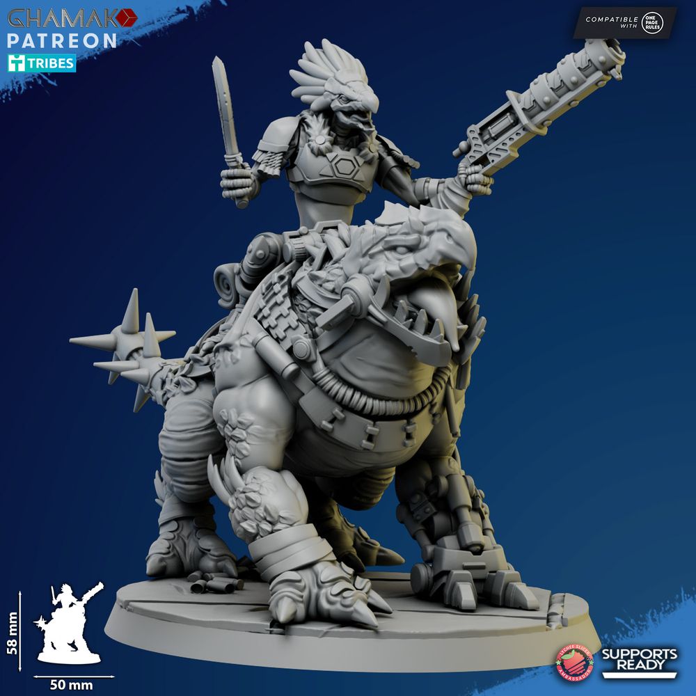 Tuai Ravok Riders, proxy miniature, vehicle, 28mm heroic scale unpainted resin, view 5