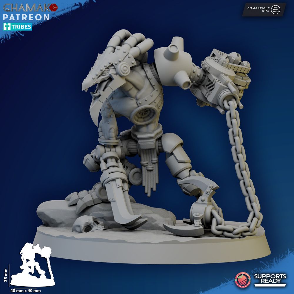 Tuai Razors, proxy miniature, 28mm heroic scale unpainted resin, view 2
