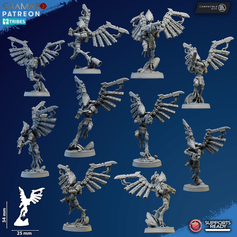 Tuai Talon Marauders, proxy miniature, 28mm heroic scale unpainted resin, view 2