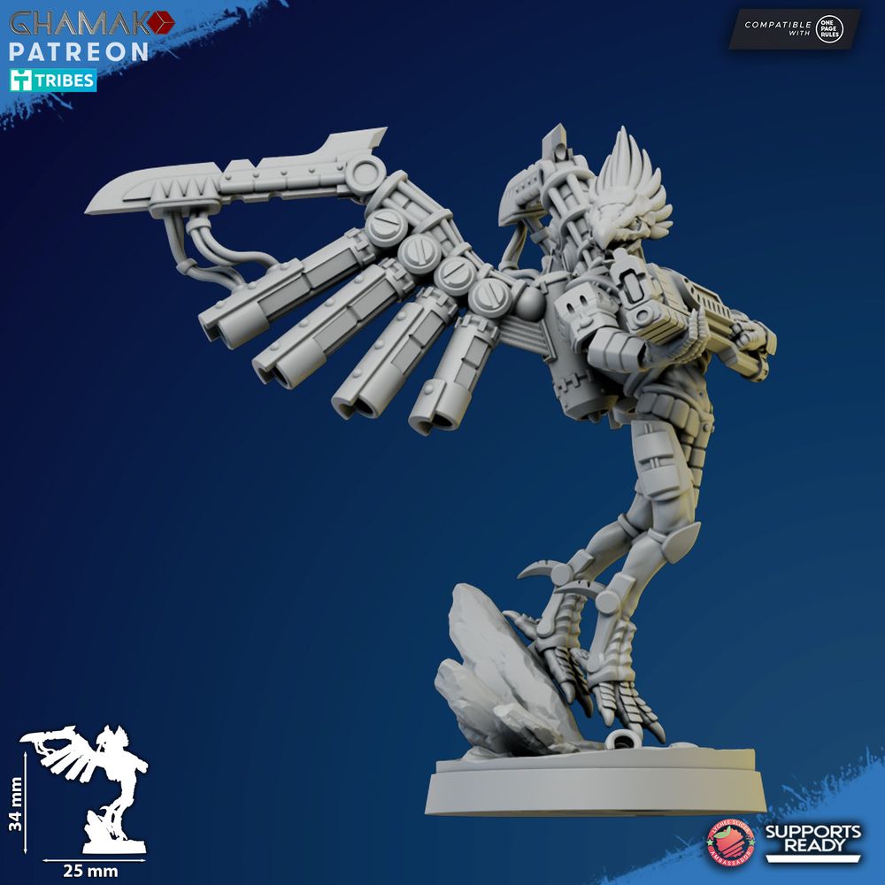 Tuai Talon Marauders, proxy miniature, 28mm heroic scale unpainted resin, view 4