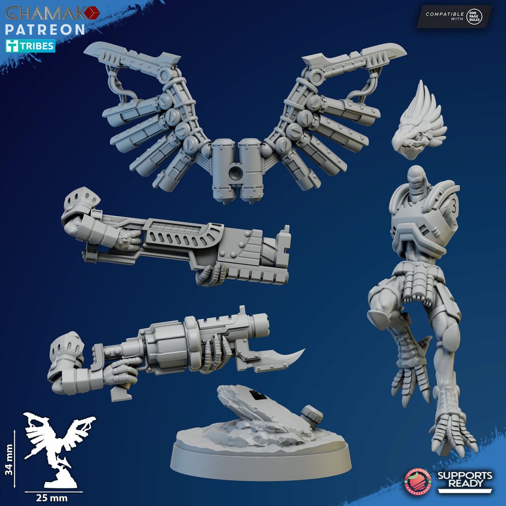 Tuai Talon Marauders, proxy miniature, 28mm heroic scale unpainted resin, view 3