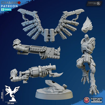 Tuai Talon Marauders, proxy miniature, 28mm heroic scale unpainted resin, view 3