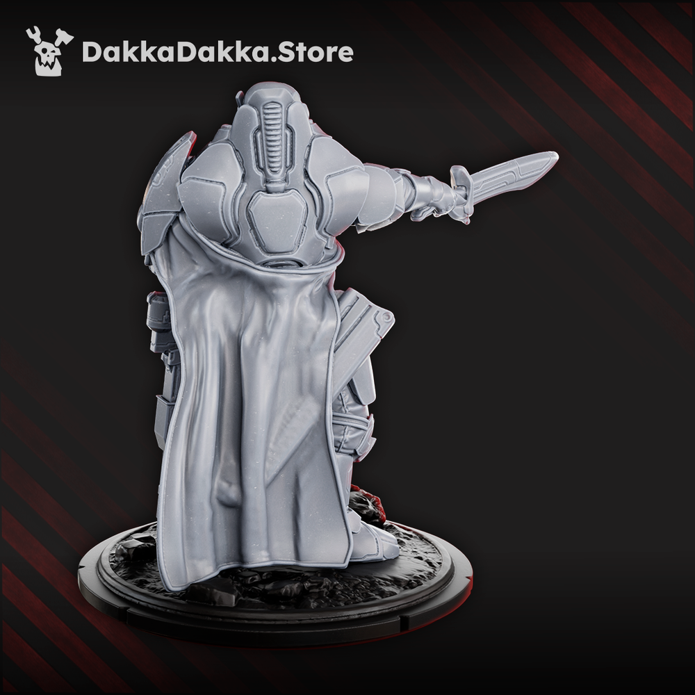 Tuai Shays Infernosword, proxy miniature, 28mm heroic scale unpainted resin, view 2