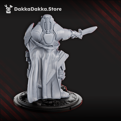Tuai Shays Infernosword, proxy miniature, 28mm heroic scale unpainted resin, view 2