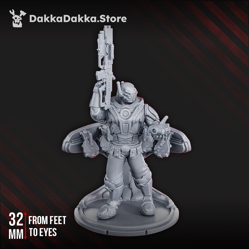Tuai Shadowrunner, proxy miniature, 28mm heroic scale unpainted resin