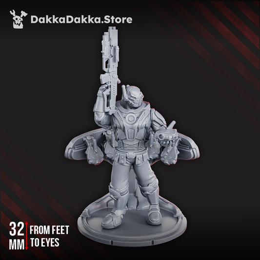 Tuai Shadowrunner, proxy miniature, 28mm heroic scale unpainted resin