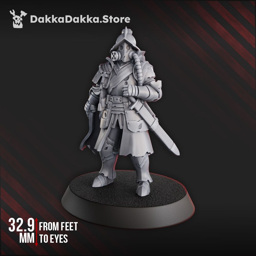 Torquemadas Cortezs Comandante, Trench Warfare proxy miniature, 28mm heroic scale unpainted resin, view 7
