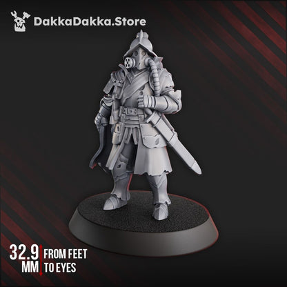 Torquemadas Cortezs Comandante, Trench Warfare proxy miniature, 28mm heroic scale unpainted resin, view 7