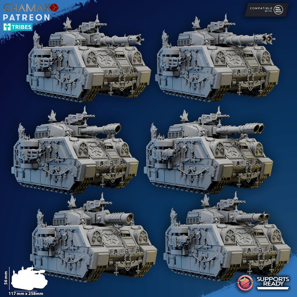 Crusader Knights Templar Tactical Tank, proxy miniature, 28mm heroic scale unpainted resin, view 2