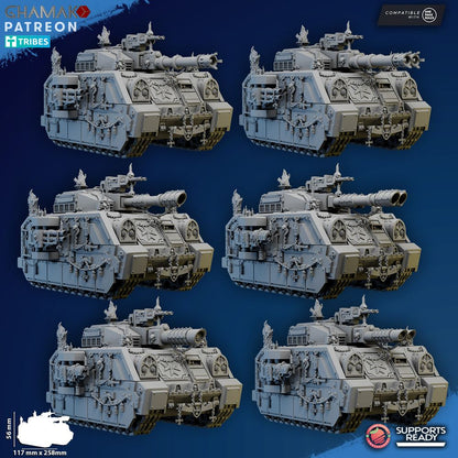 Crusader Knights Templar Tactical Tank, proxy miniature, 28mm heroic scale unpainted resin, view 2